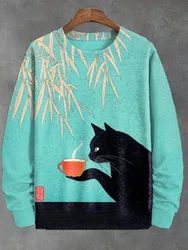 2025 Men's Funny Sweatshirts Long Sleeve Sweatshirt O-Neck Fashion 3D Printed Japanese Art Prints Casual Sweatshirt For Men