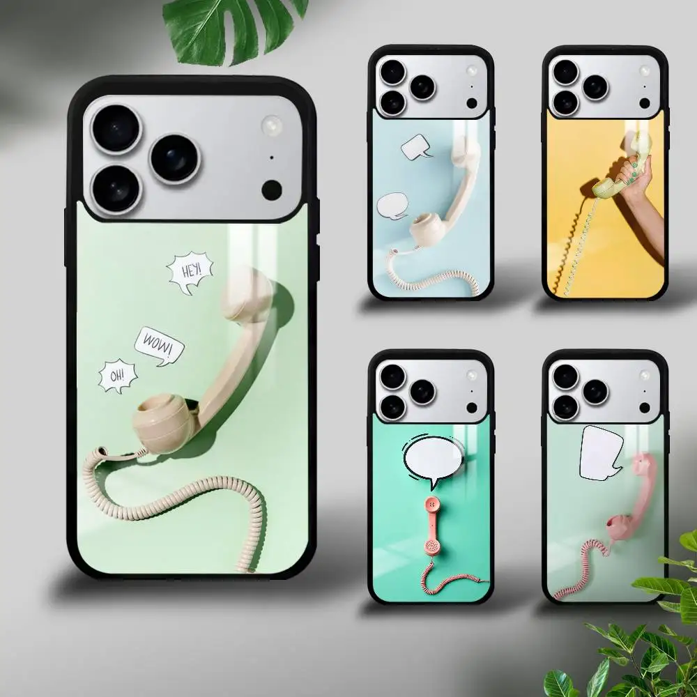 

INS Retro Microphone Phone Case For IPhone 17 16 15 14 13 12 11 Pro Max Plus Mini Plus Hard Mirror Surface Protect Funda