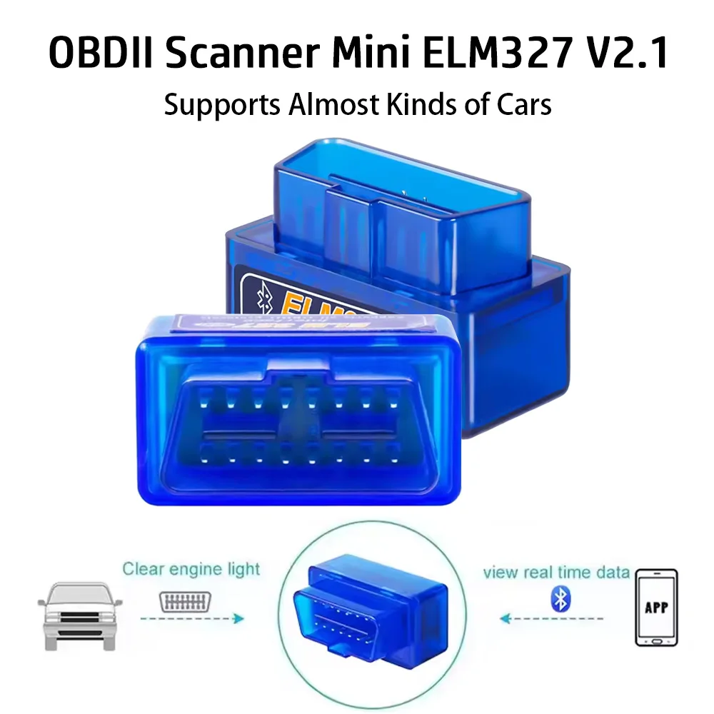 OBD2 Mini ELM327 lector de código de escáner Bluetooth herramienta de diagnóstico de coche para Android/iOS Detector de fallos automotrices