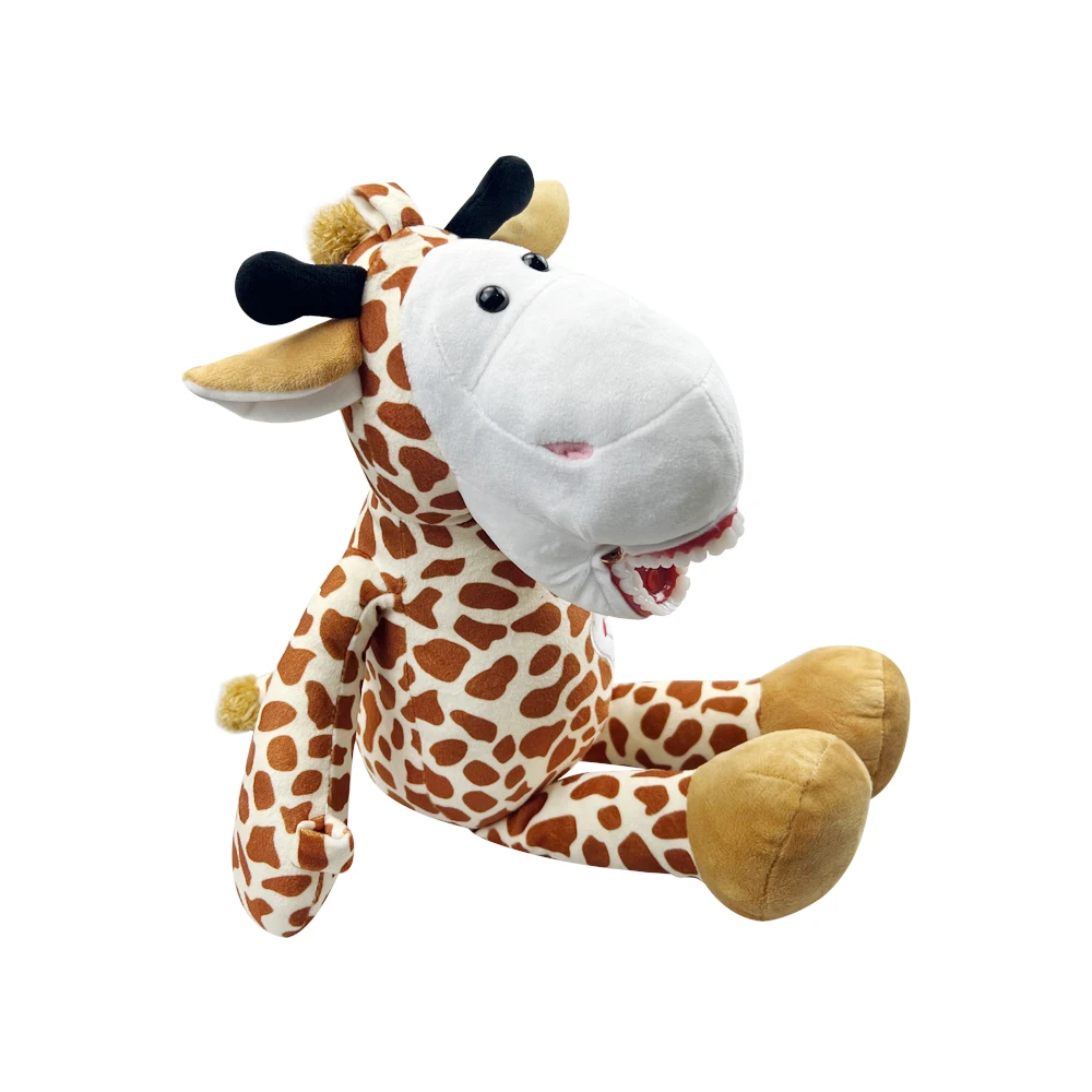 Kids Learning Brushing Cartoon Plush Toys Model With Teeth Toothbrush Stuffed Giraffe Dentistry Accessories Gifts