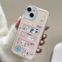 INS Korean Cute Flower Cat Bow Phone Case for Xiaomi Mi 14 13 12 11 10 14T Poco F6 F5 F4 X4 X3 NFC Lite GT Pro 4G 5G Clear Cover
