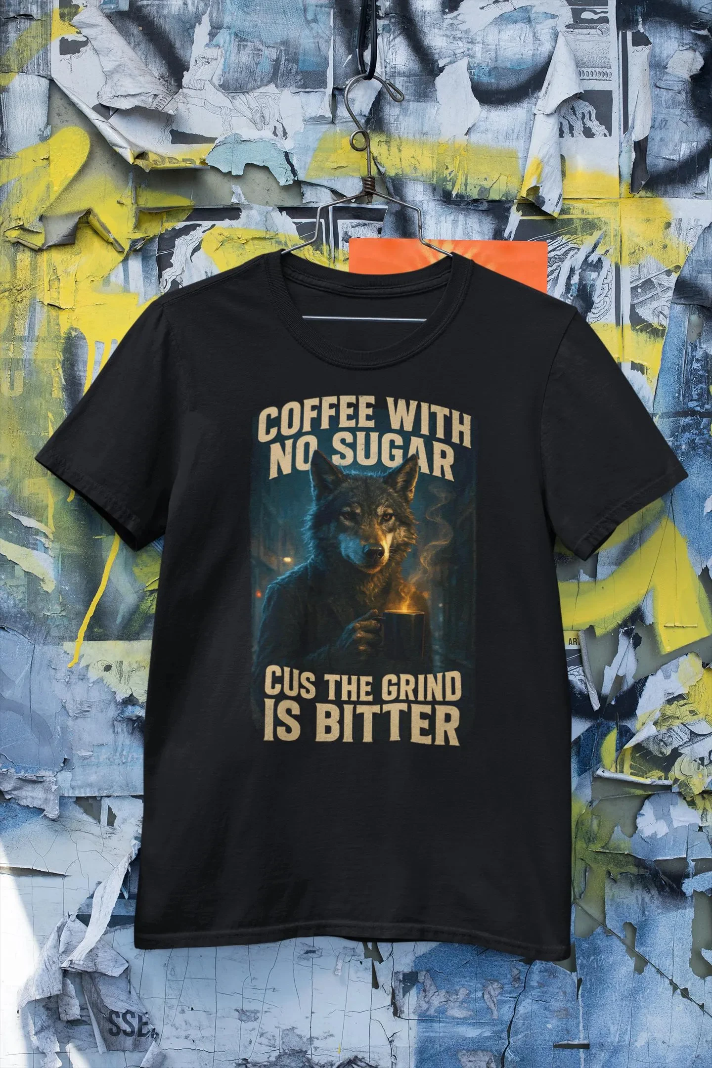 

Unny Sigma Wolf Coffee with No Sugar Футболка с принтом Женская и мужская футболка в ирионом стиле Весна/Лето Свободная футболка унисекс с короткими рукавами