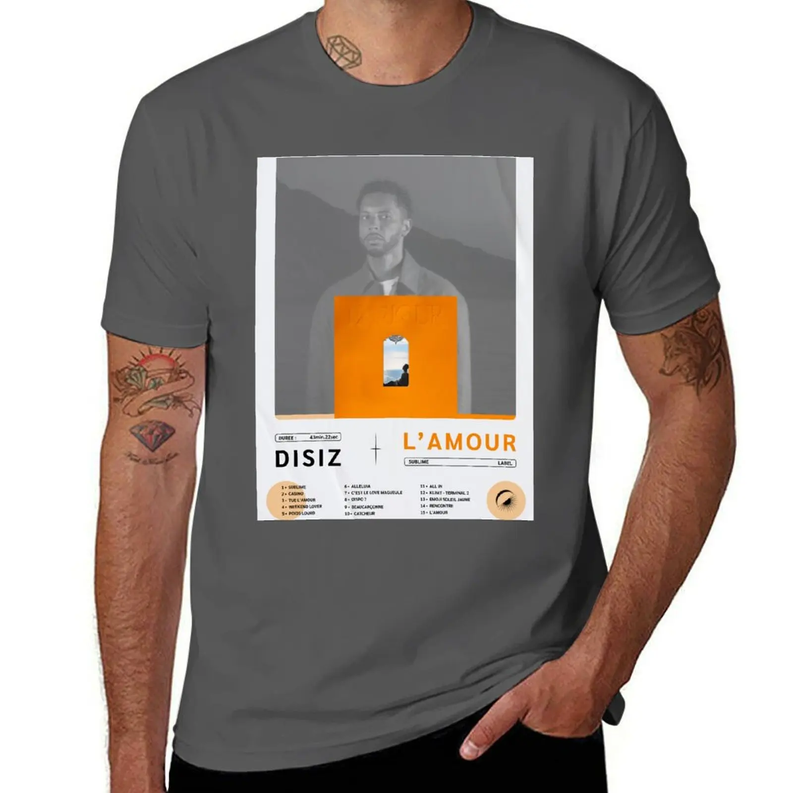 

DISIZ  L'AMOUR  RAP EN T-Shirt man t shirt summer man t shirt heavy cotton man t shirts for men T-Shirt