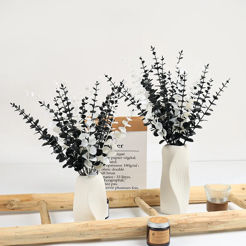 Simulated green plants, hanging frost, eucalyptus leaves, single simulated plant wholesale, eucalyptus leaves, ins decoration, h