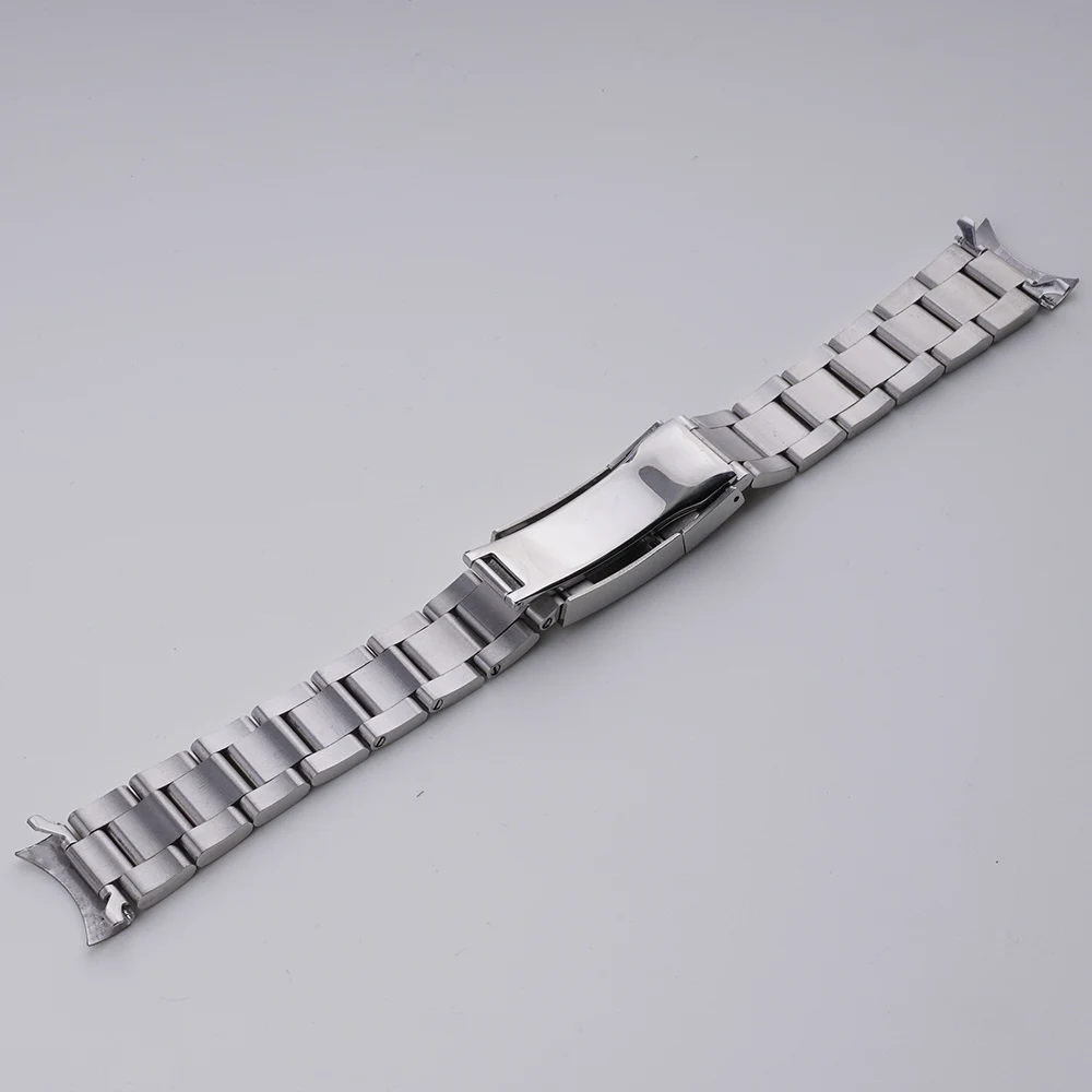 Rolamy 20mm WatchBand Strap OysterStyle 316L Stainless Steel Deployment Clasp Silver Bracelet For Seiko SND367 SND363 SND365