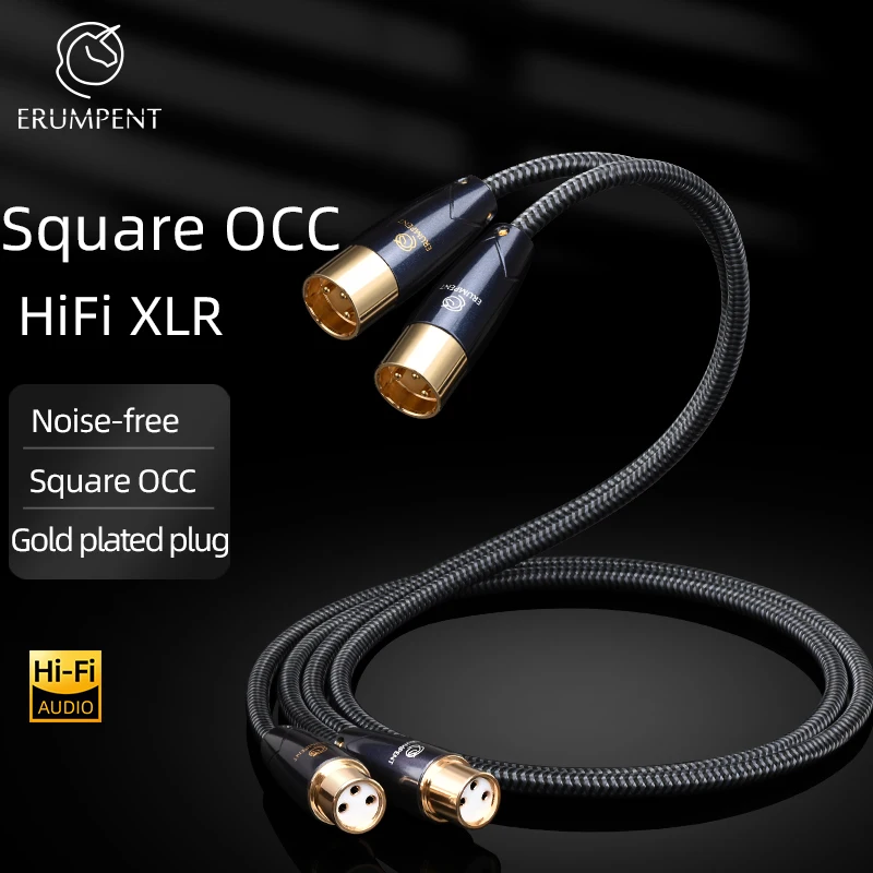 ERUMPENT High Quality OCC XLR Balanced Cable 3 Pin Dual XLR Male To Dual XLR Female Audio Cable Mixer Microphone Speaker Cable