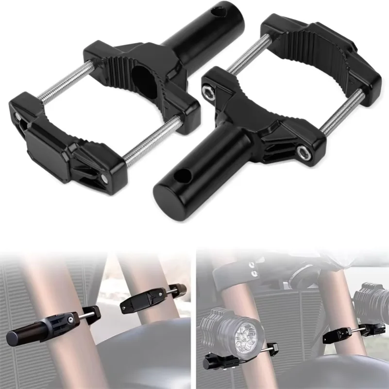 Motorcycle Spotlight Mount Bracket Moto Auxiliary Lights Headlight Pole Clamp Brackets Holder for 20-54mm Installation Diameter