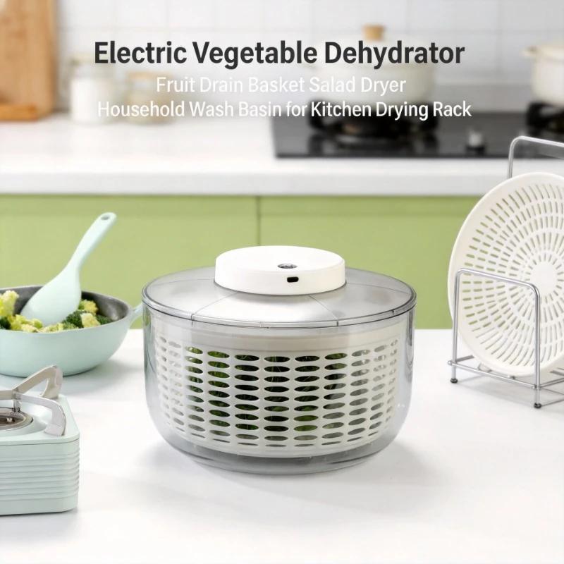 

Электрическая сушилка для овощей и фруктов, корзина для слива воды, сушилка для салата, бытовая миска для мытья, сушилка-подставка для кухни