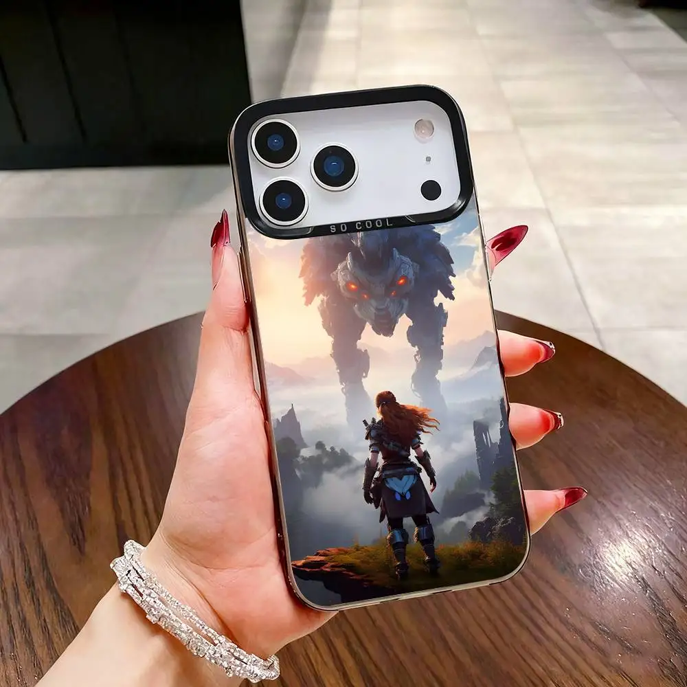 H-Horizon Z-Zero D-DAWN Game Phone Case For iPhone 16,15,14,17,13,12,11,Mini,Pro,SE,XS,MAX,Air,Black Matte Silicone Cover