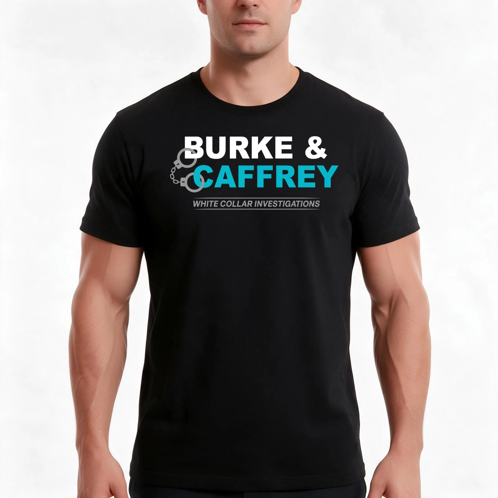 Burke & Caffrey Investigations T-Shirt, Summer Casual Cotton Tee, Oversized Streetwear Tops, Vintage Graphic Print, 100% Cotton