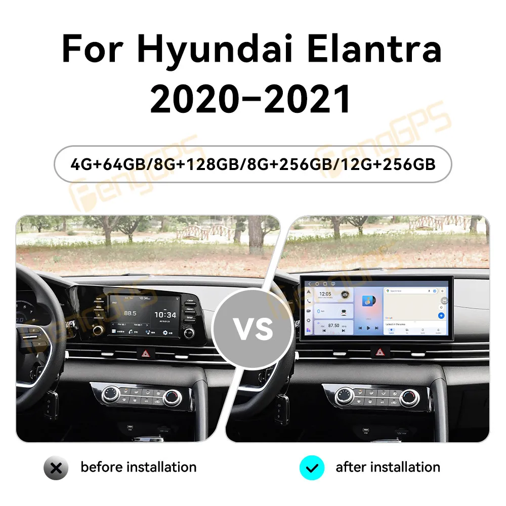 15.8 Inch Screen Car Radio For Hyundai Elantra 2020–2021 Android Auto GPS Navigation Multimedia Video Stereo Receiver Head Unit