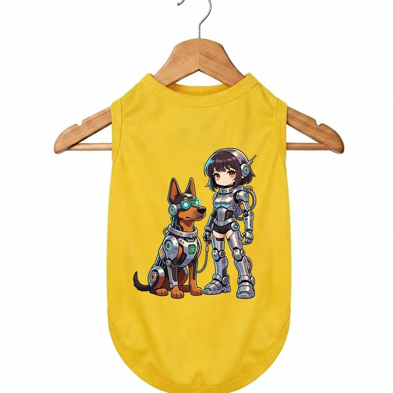 

Cute Robot Dog Vest Summer Breathable Pet Clothes Puppy Tank Top Outfit