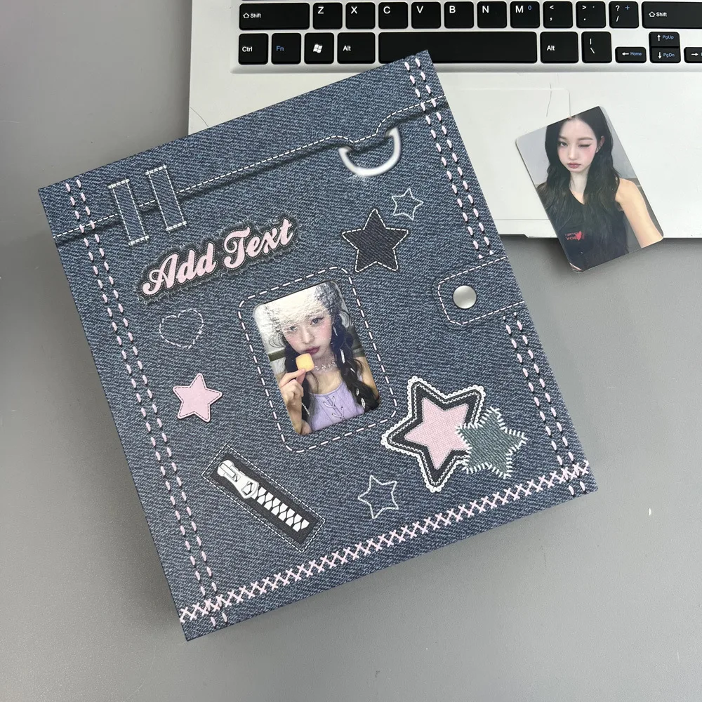 MINKYS Kawaii Retro Denim Series A5 Kpop Photocard Binder Collect Book Idol Photo Card Holder Photocard Album