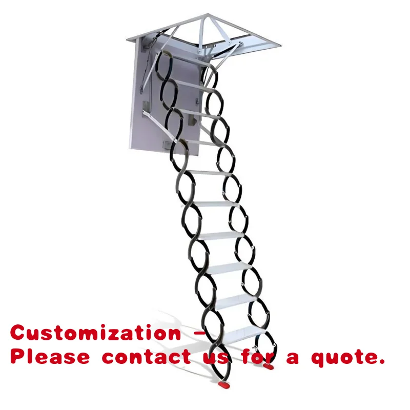 

Складная телескопическая лестница для чердака с дистанционным управлением, современная, прочная, для использования внутри помещений - никелированная