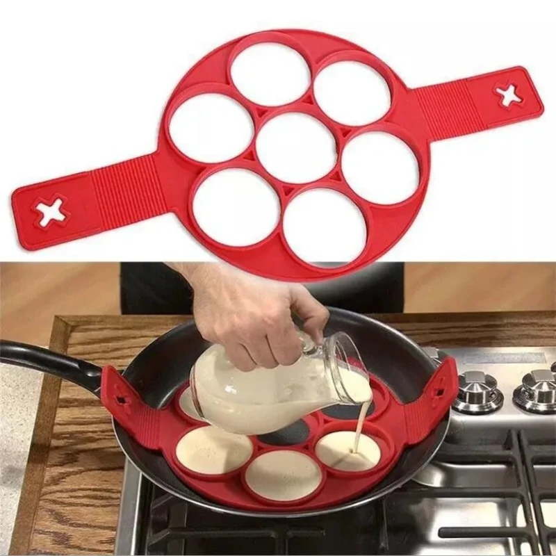 Máquina para hacer anillos de huevos y tortitas, herramienta de cocina antiadherente, máquina para hacer tortitas con forma de corazón redondo, sartén para cocinar huevos, molde para huevos, accesorios de cocina para hornear