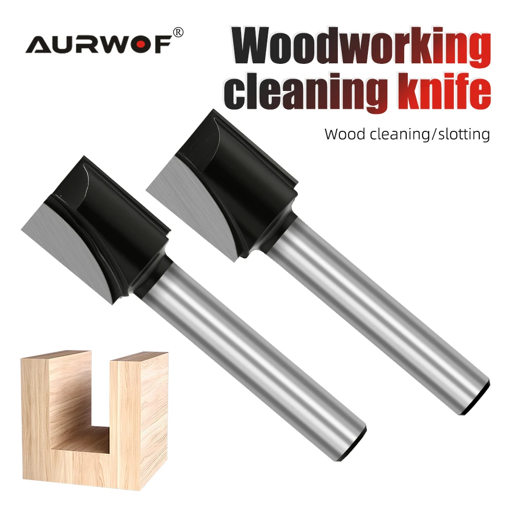 

AURWOF 1Pc 12.7mm 1/2 Shank Wood Engraving Bit Cleaning Bottom Router Bits CNC Milling Cutter End Mill For Woodworking Tools