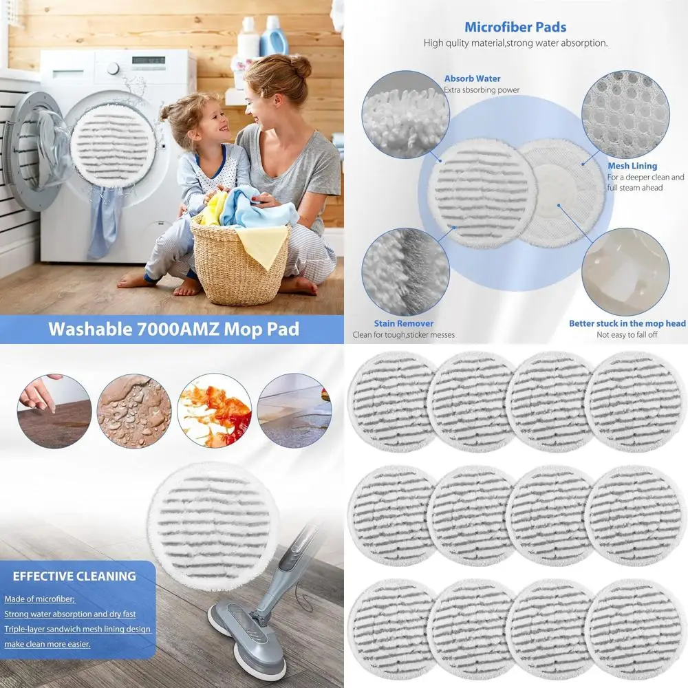 

Shark Steam Mop Replacement Pads, S8201, S8001, S7001, S7201, S7005, Compatible with S7000 Series, All-in-One Scrubbing Mop for