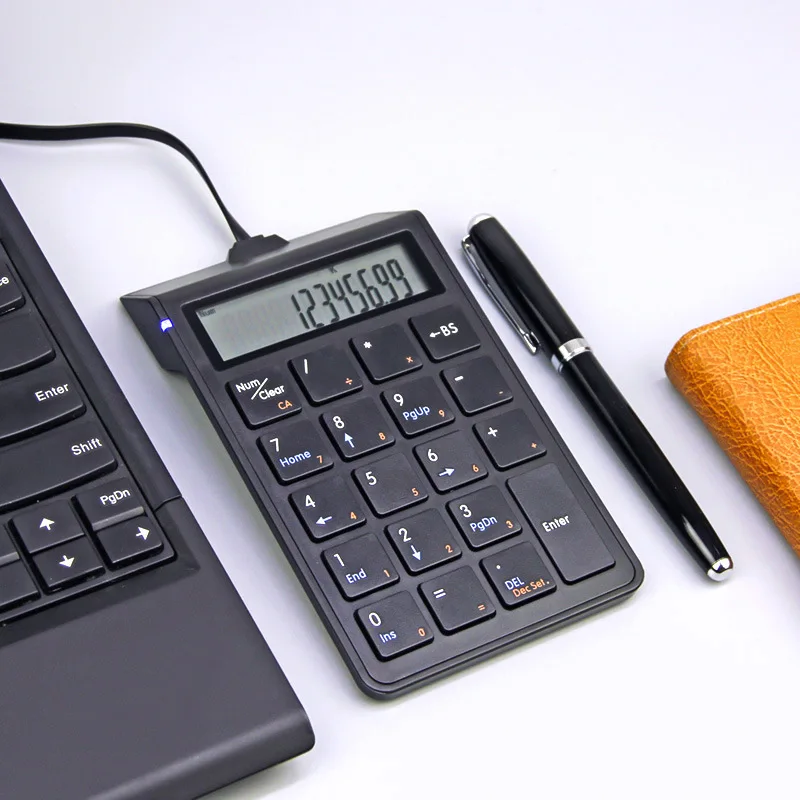 

USB-клавиатура и калькулятор 2 в 1 с экраном, цифровая клавиатура, USB-интерфейс, кассир, финансовая клавиатура, калькулятор