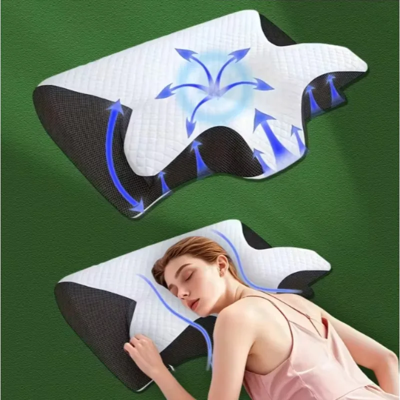 

Hot-selling butterfly-shaped deep sleep pillow for neck protection, memory foam slow rebound pillow