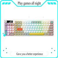Yk100 Wireless Low Axis Mechanical Keyboard 90% Layout 101 Key High-Definition Screen Thermal Sublimation Pbt Keycap Game Office