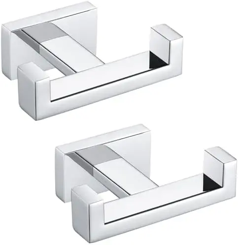 

Двойные крючки для полотенец из нержавеющей стали SUS 304 - хромированные, 2 шт.