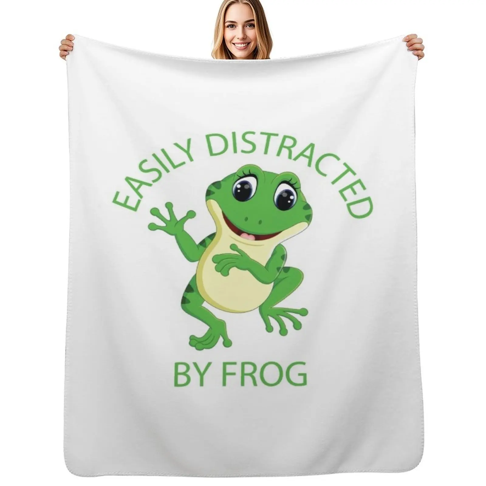 Easily Distracted By Frog Throw Blanket Thins Personalized Gift Polar Hairys Nap Flannel Blankets