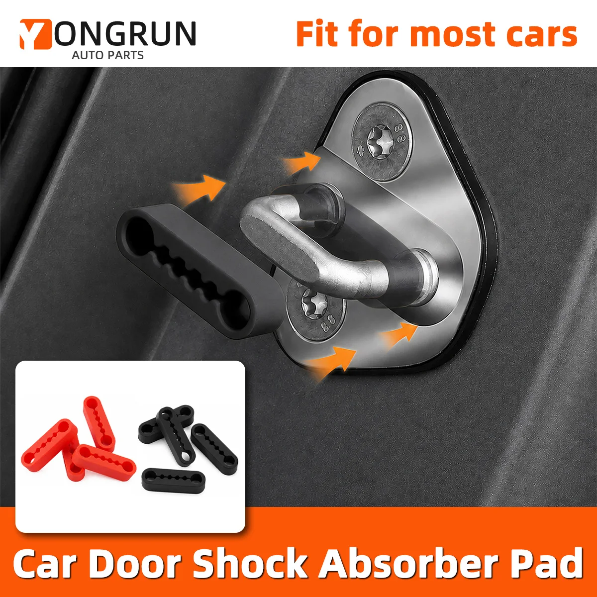 PINMOAP Silikon-Autotürschloss-Stoßdämpfer Anti-Vibrations-Geräuschreduzierung Schlossabdeckung Anti-Kratz-Schutz Zubehör – Detail 1