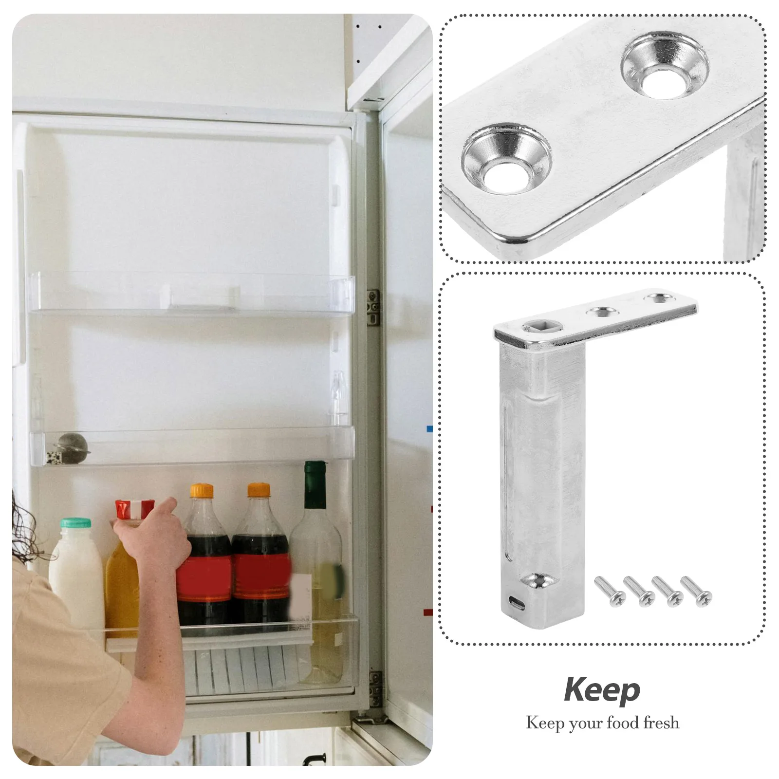 

Heavy Duty Automatic Door Closer for Refrigerator Freezer Metal Hinges Replacement Easy Install Closure Solution Keep