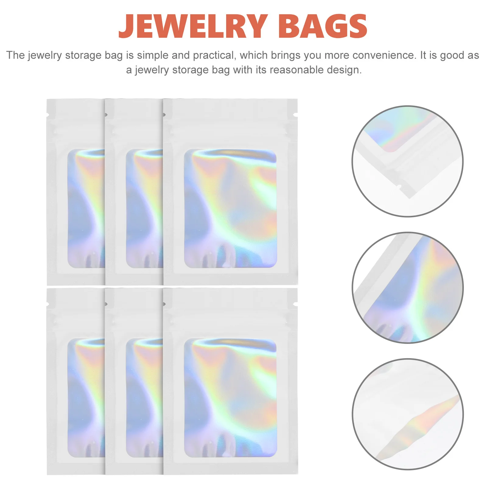 

100Pcs Gift Packaging Bags Self Sealing Waterproof Small Jewelry Bag for Necklace Rings Earring Storage Portable Reusable