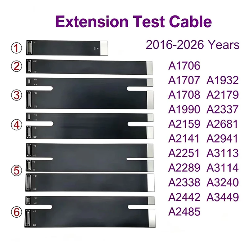 For MacBook LCD LED Screen Extension Test Repair Flex Cable A1706 A1707 A1708 A1990 A2141 A2338 A2442 A2337 A2681 A2941 A3240
