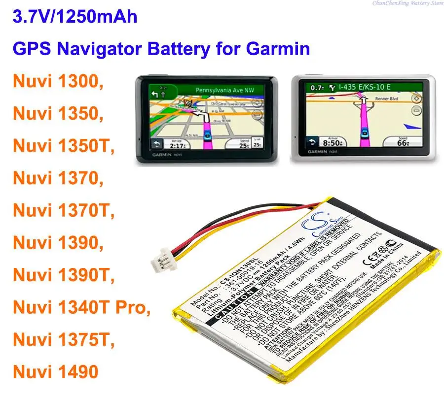 

OrangeYu 1250mAh Battery for Garmin Nuvi 1300, 1340T Pro, Nuvi 1350, 1350T, Nuvi 1370, 1370T,1375T,Nuvi 1390,1390T,Nuvi 1490