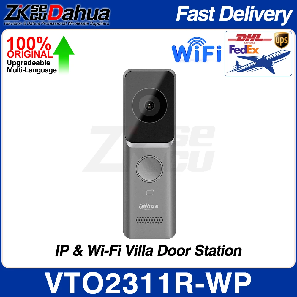 Dahua Original KTW02 Wi-Fi IP Video Intercom Kit include Villa Door Station VTO2311R-WP & Indoor Monitor VTH2621G-WP