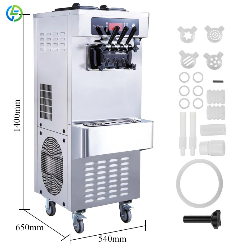 Customized Ice Cream Making Machine ice creme Maker Automatic 3 Flavors Soft Serve Commercial Ice Cream Machine for Business
