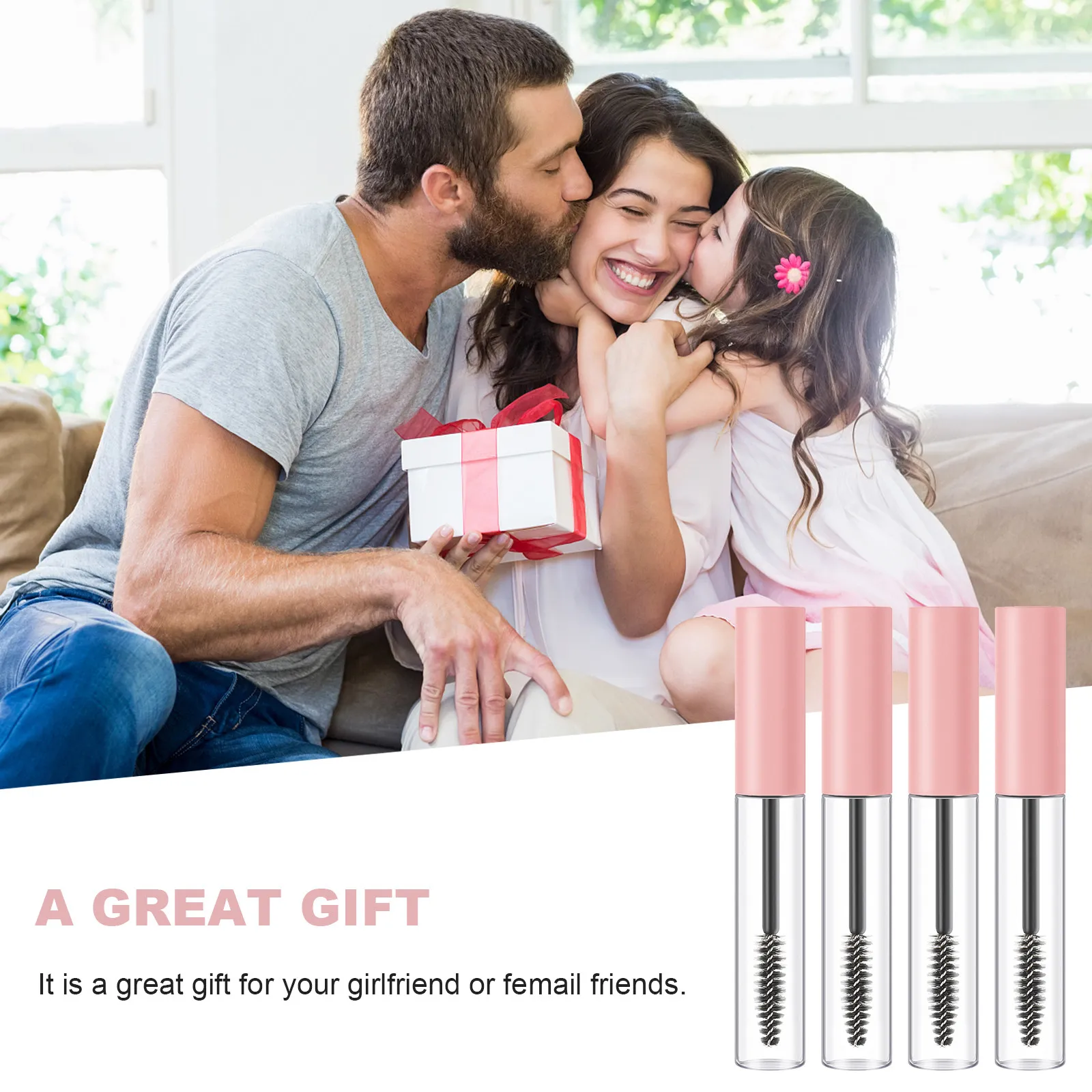 10Pcs Empty Refillable Mascara Tube 10Ml Transparent Body DIY Eyelash Cream Container Portable Travel Size Tight Seal