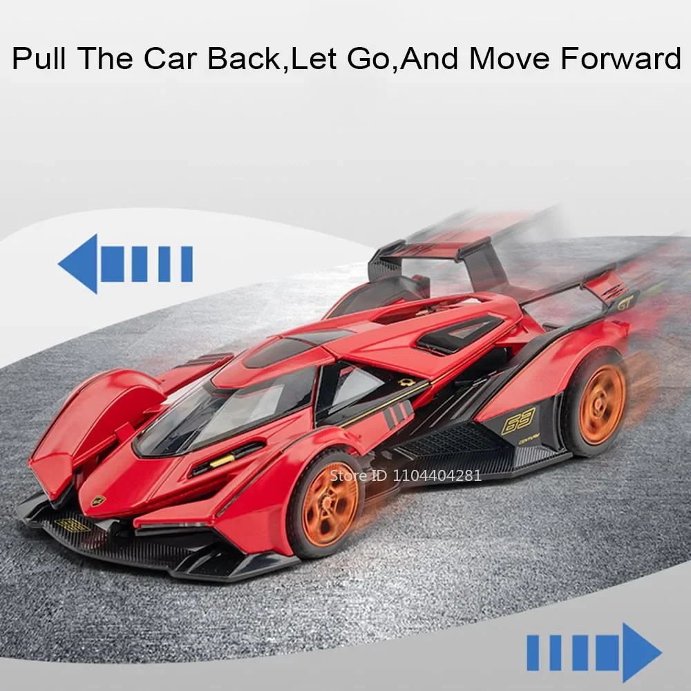 1:32 Lambor V12 modèle SCV12 alliage moulé sous pression voiture de sport jouet son lumière tirer vers les portes ouvertes voitures miniatures cadeau de mode des amis