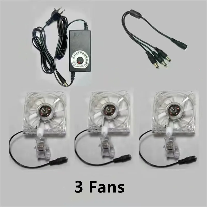 Aquarium Fish Tank Cooling Fan System Chiller Control Reduce Water Temperature 1/2/3/4 Fans Set Cooler Marine aquarium cooler