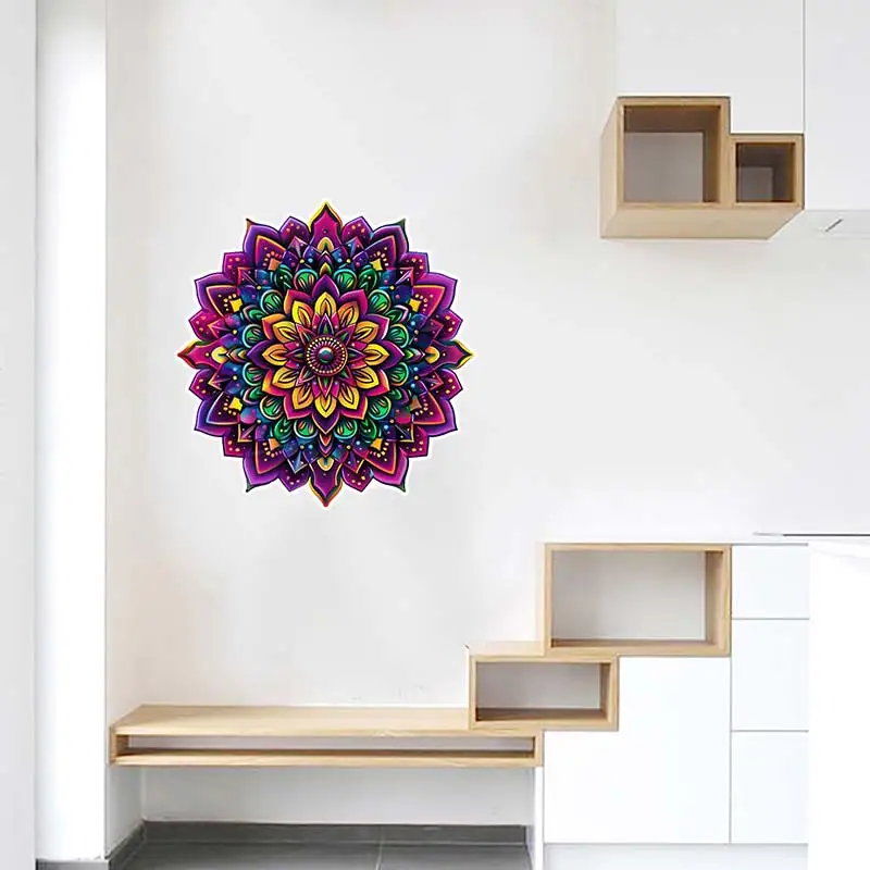 Neon Mandala Creative Wall Sticker Bathroom Living Room Background Decorations Wallpaper  Self Adhesive Home Decor Decals M951