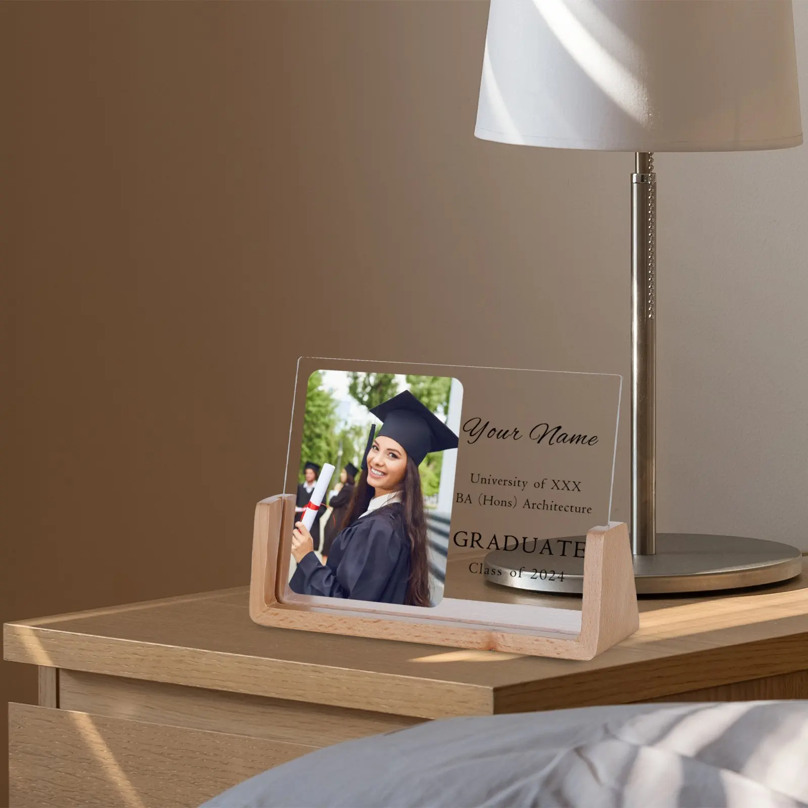 Custom Acrylic Graduation Plaque for Her Class of 2024 Graduation Gift for Daughter Girlfriend Best Friend Memorial Photo Frame