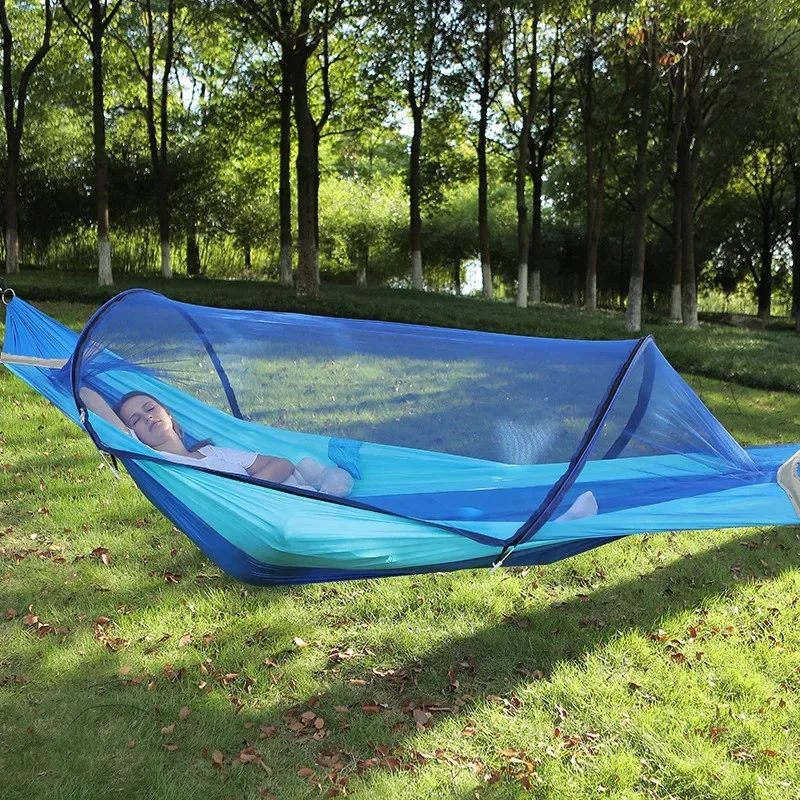 Quick Opening Mosquito Net Hammock Single Double Parachute Cloth Outdoor Hammock Camping Anti-mosquito