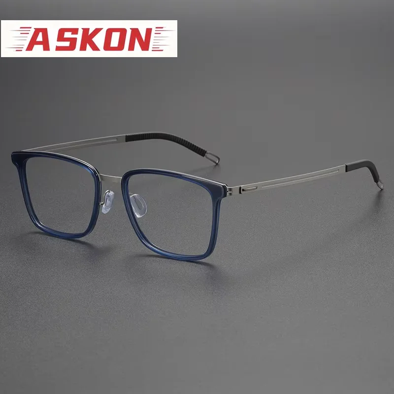 ASKON pure Titanium Glasses Frame Men women Square male Eyeglasses frames 2026 New Korean Screwless full Eyewear spectacles