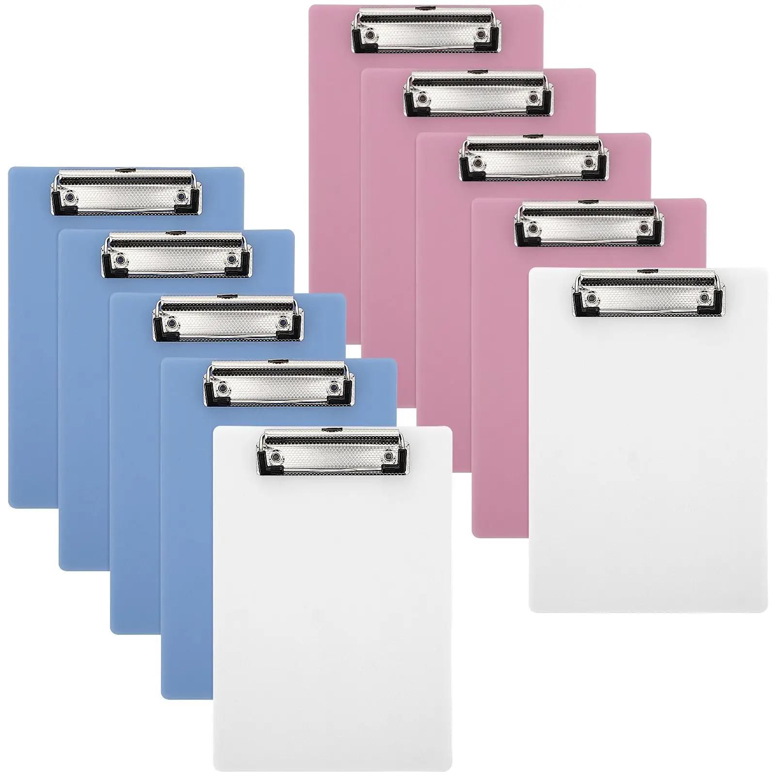 

10Pcs Plastic A5 Clipboard Profile Clip Paper Holder Writing Memo Folders for School Classrooms Office (Assorted Color