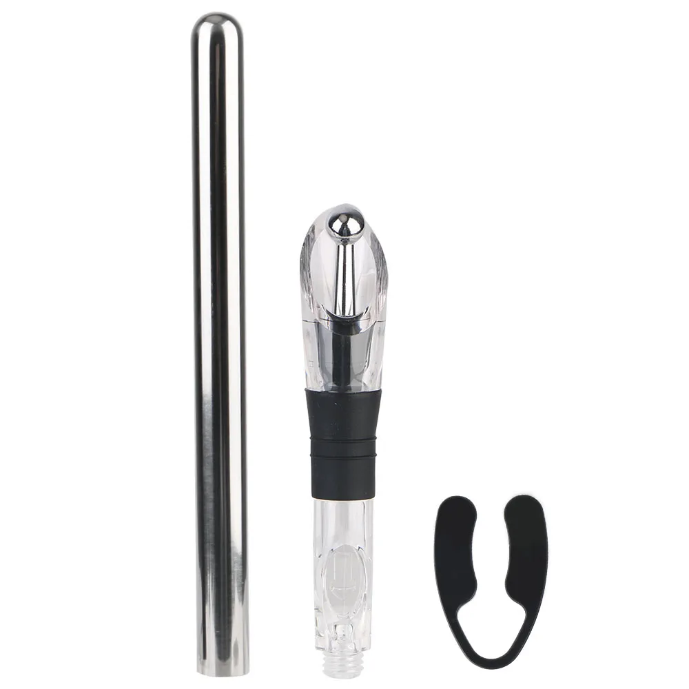 4 in 1 Bier Chiller Stick Rvs Frozen Stick Wijnkoeling Met Wijn Schenker + Stopper + Cutter Ijs wijn Koeler