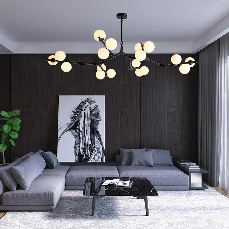 2026 Modern Tree Branches LED Chandelier Glass Balls Chandeliers Molecular Living Decoration Dining Bedroom Pendant Lighting Fix