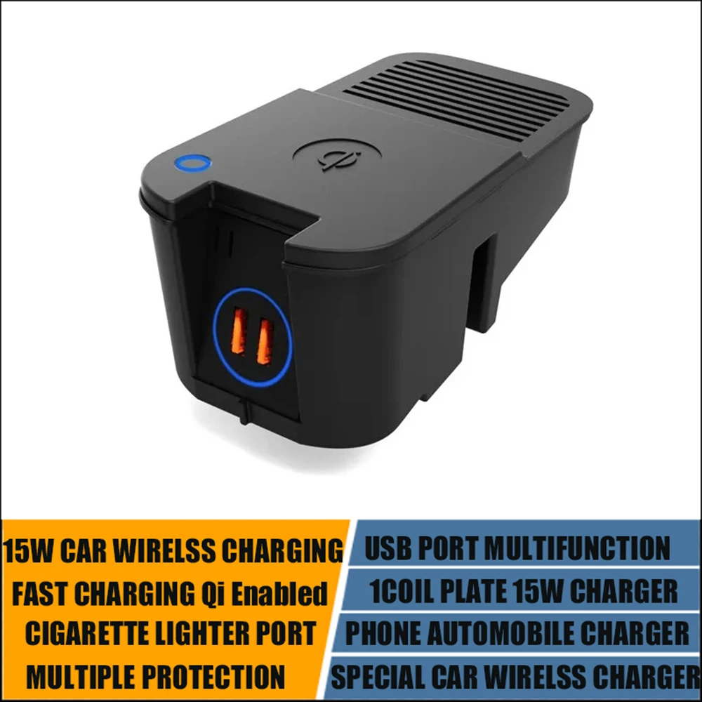 Charger Induction Magnetic Wireless Charging Magsafe For Volvo XC90 S90 V90 XC60 S60 V60 C60 2016-2023 Car Phone Black Interface