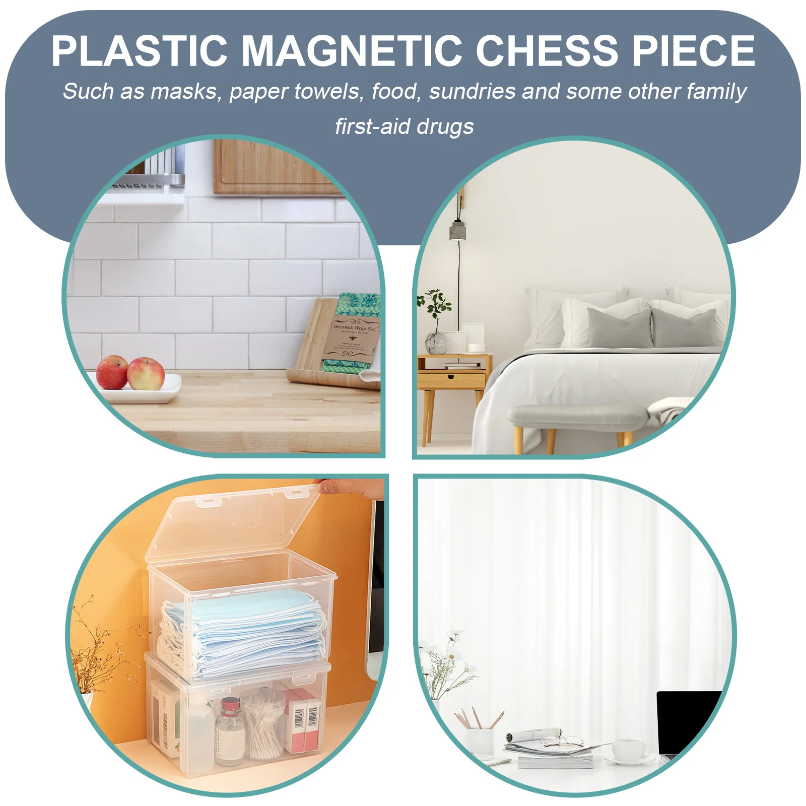 

1pc Flip Top Storage Box Transparent Pp Material Home Office Organizer Sundries Holder For Mask Medicine Tissue