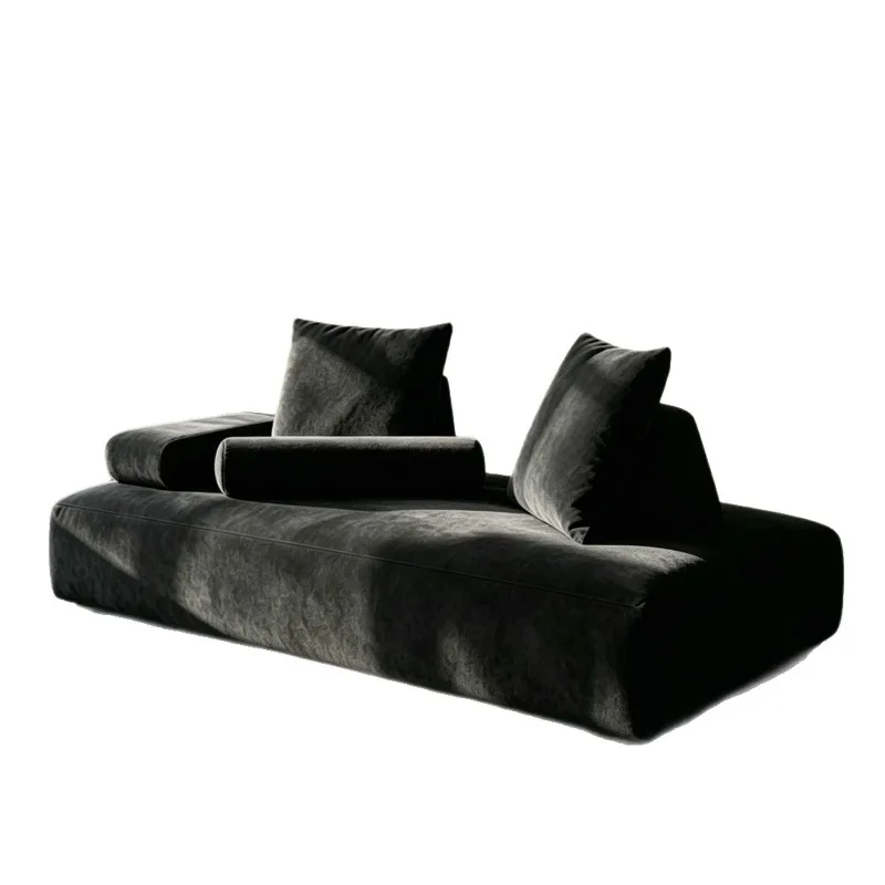 Vacuum compression modern simple removable and washable full sponge fabric tatami living room bedroom straight row lazy sofa bed
