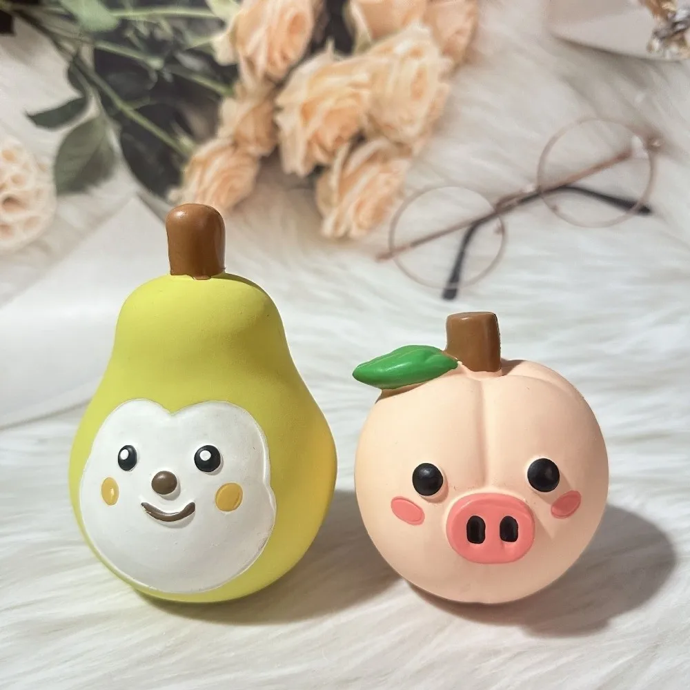 Fruit Shape Squeaky Pet Toys Pig Head Shape Monkey Shape Latex Dog Toys Soft Frog Shape Interactive Dog Toys Pet Supplies