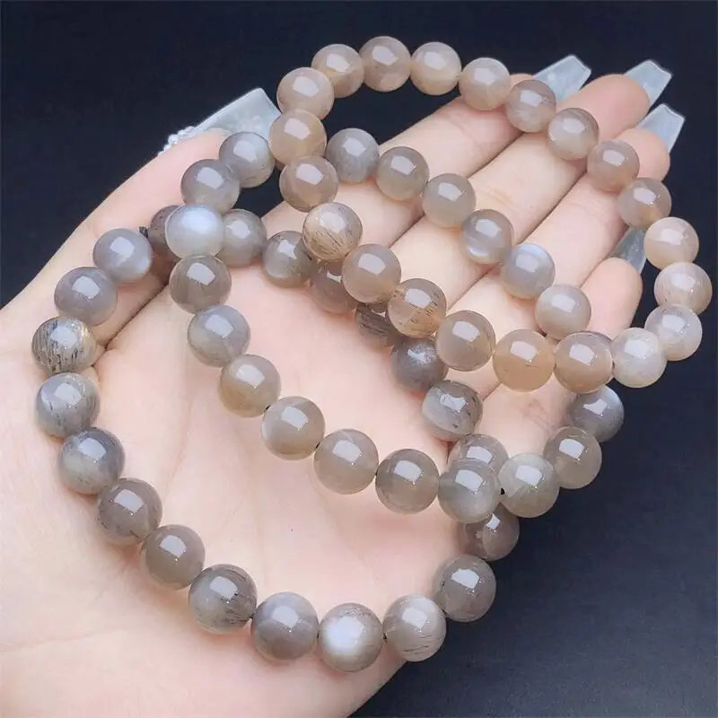

8MM Natural Moon Stone Bracelet Women Reiki Healing Strand Bangles Jewelry For Female Gift 1pcs