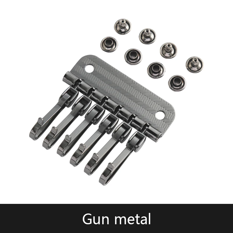 WUTA Premium Metall-Schlüsselhalter-Einsatz, nickelfrei beschichtet, 6-Haken-Schlüsselkette, Hardware, Lederhandwerk, Brieftaschen-Zubehör
