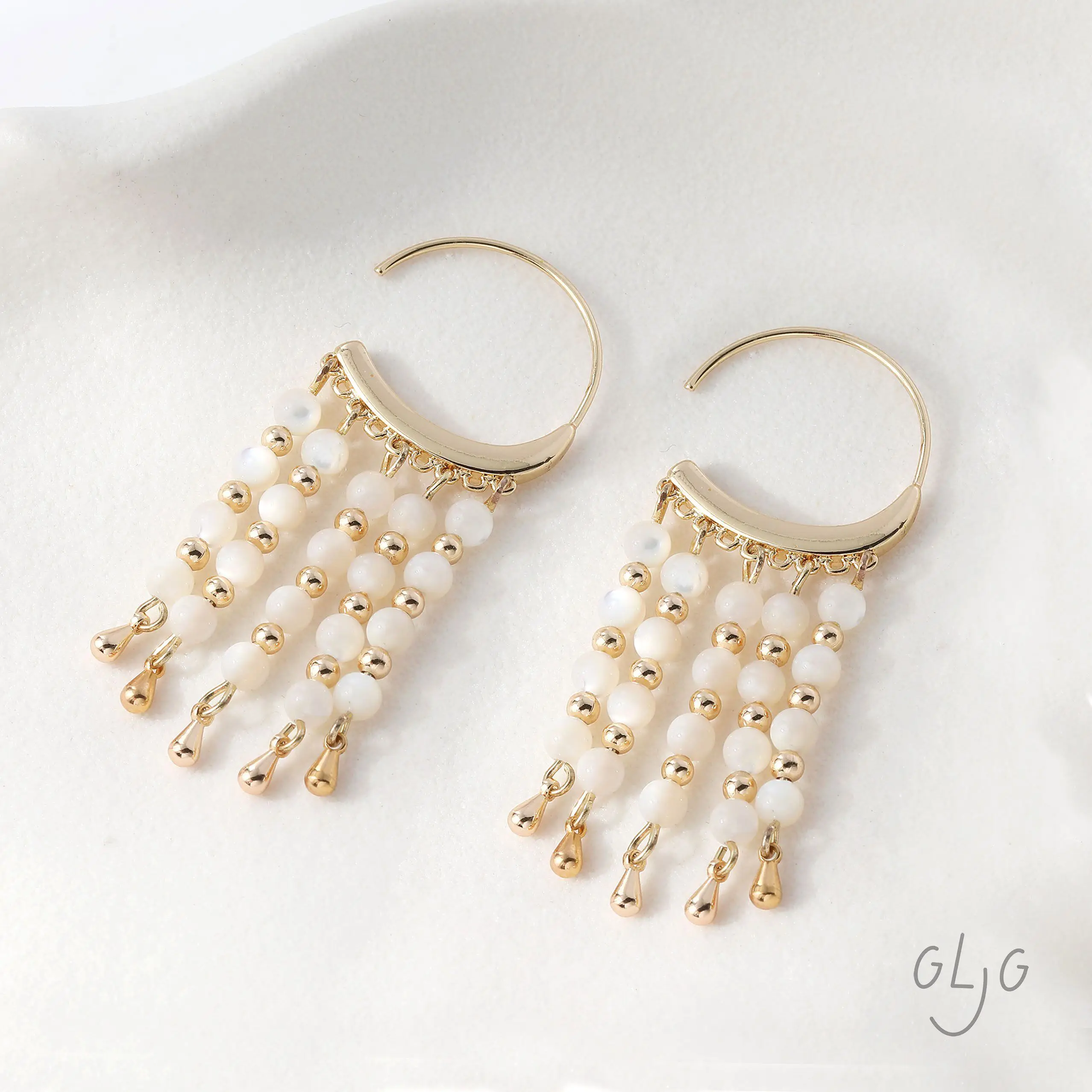 4PCS 14K Gold Plated Brass Simple Multi-hole C-shaped Ear Hook Earrings Jewelry DIY Making Supplies Accessories